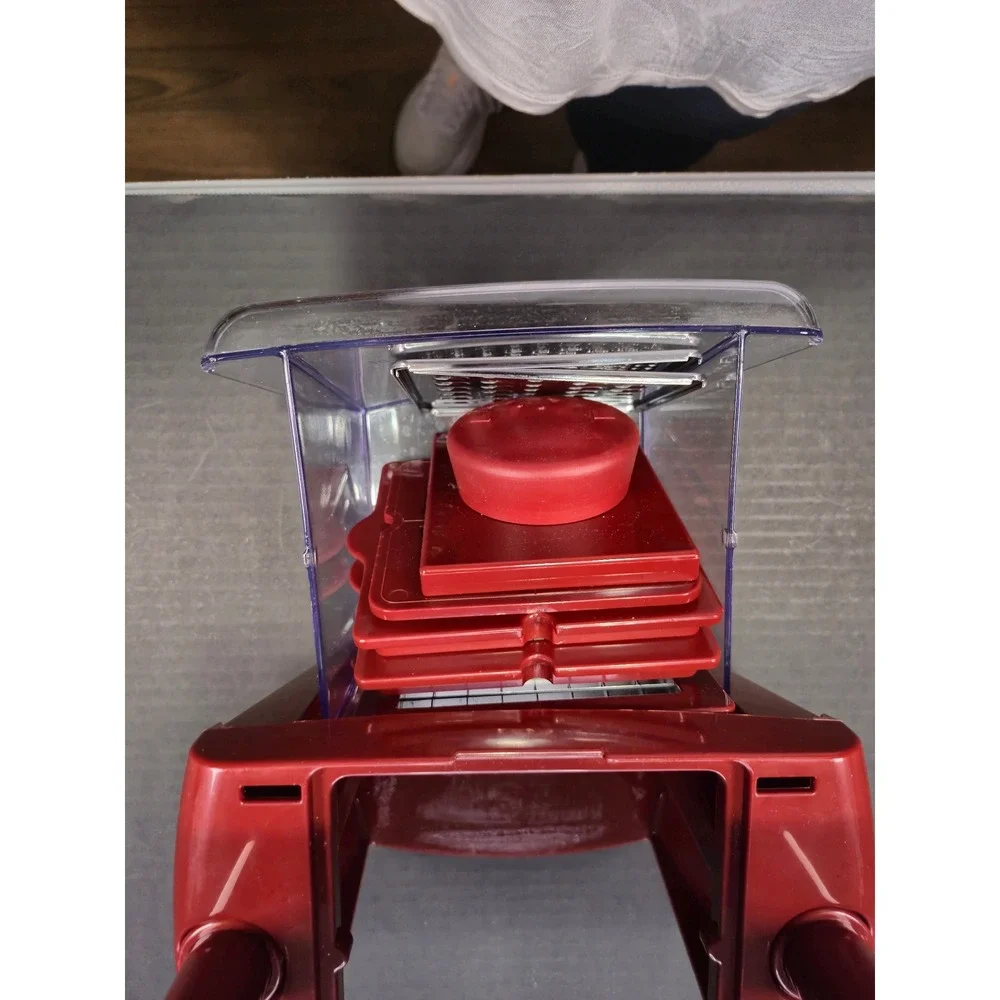 Curtis Stone Red Multi Prep Food Chopper Dicer Grater Slicer Set with Container